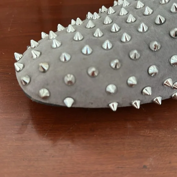 Christian Louboutin Gray Studded Men's Shoes - Picture 6 of 11